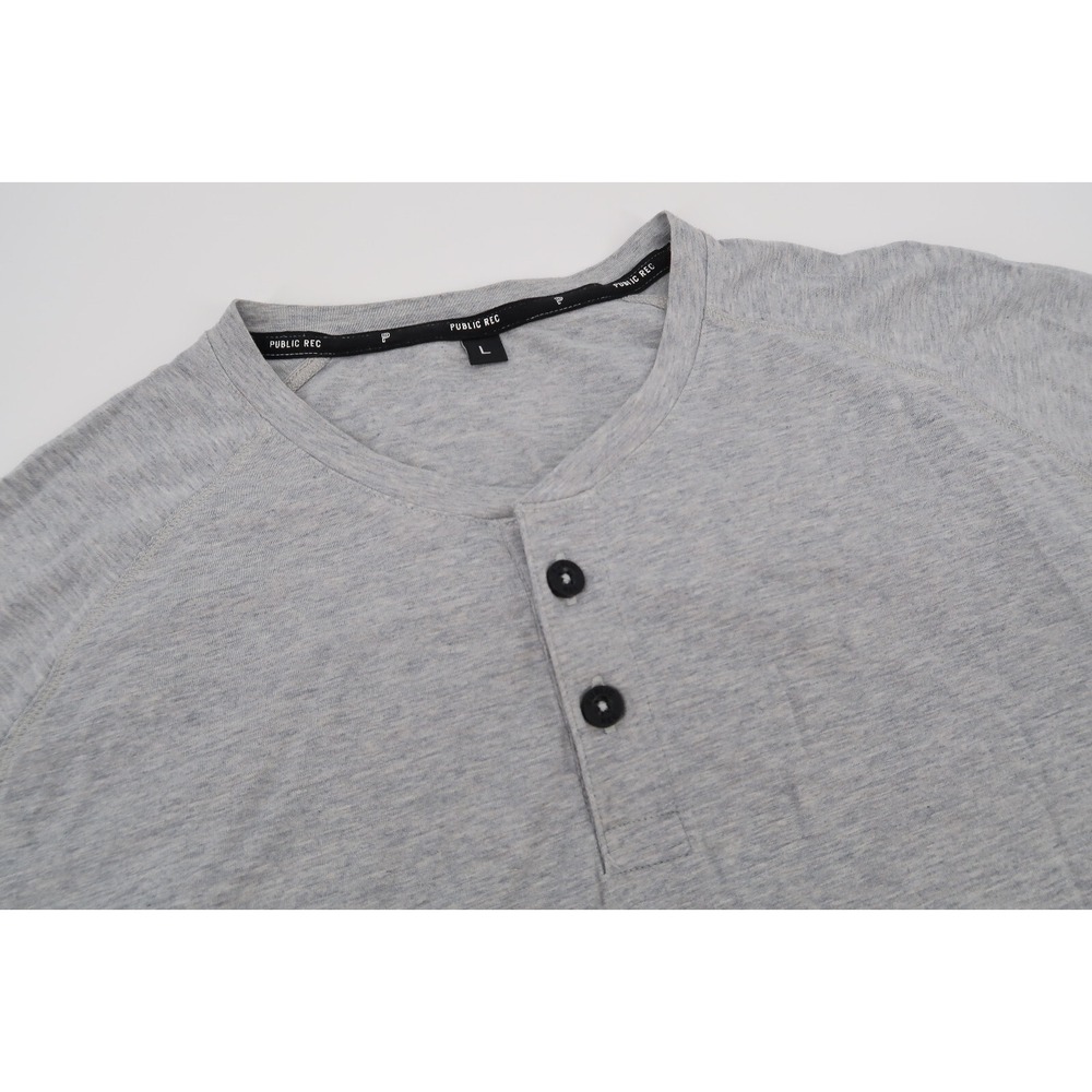 Public Rec Go To Henley Shirt Stretch Performance Gray Mens Medium
